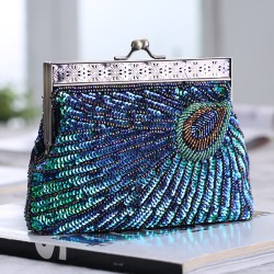 4 Colors Urban Geometric Sequined Makeup Bag Handbag
