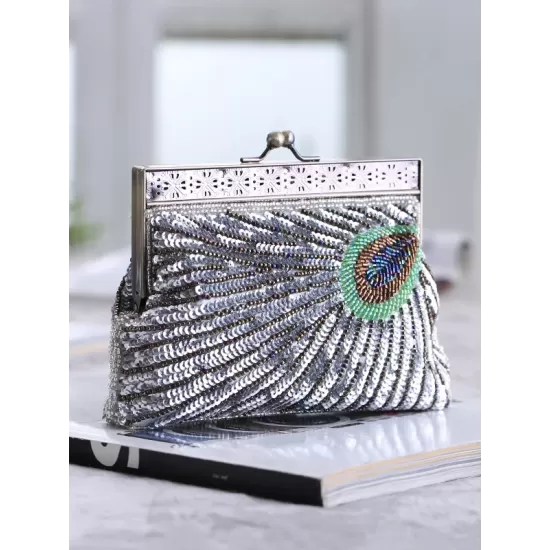 4 Colors Urban Geometric Sequined Makeup Bag Handbag 4 Colors Urban Geometric Sequined Makeup Bag Handbag