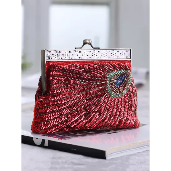 4 Colors Urban Geometric Sequined Makeup Bag Handbag 4 Colors Urban Geometric Sequined Makeup Bag Handbag