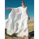White V-Neck Evening Dress White V-Neck Evening Dress