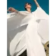 White V-Neck Evening Dress White V-Neck Evening Dress