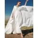 White V-Neck Evening Dress White V-Neck Evening Dress