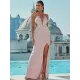 Evening Wrap Sequined Backless Dress Evening Wrap Sequined Backless Dress