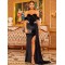 Evening Wrap Backless Solid One-Shoulder Dress