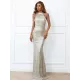 Evening Sleeveless Wrap Sequined Dress Evening Sleeveless Wrap Sequined Dress