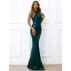 Evening Sleeveless Wrap Sequined Dress Evening Sleeveless Wrap Sequined Dress