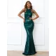 Evening Sleeveless Wrap Sequined Dress Evening Sleeveless Wrap Sequined Dress