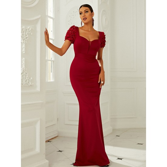Evening Wrap Solid V-Neck Dress Evening Wrap Solid V-Neck Dress