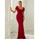 Evening Wrap Solid V-Neck Dress Evening Wrap Solid V-Neck Dress