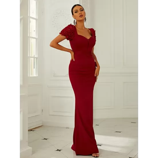 Evening Wrap Solid V-Neck Dress Evening Wrap Solid V-Neck Dress