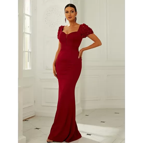 Evening Wrap Solid V-Neck Dress Evening Wrap Solid V-Neck Dress