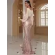 Evening Long Sleeves Wrap Solid V-Neck Dress Evening Long Sleeves Wrap Solid V-Neck Dress