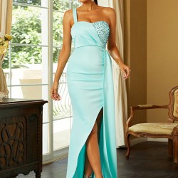 Evening Wrap Backless Patchwork Dress