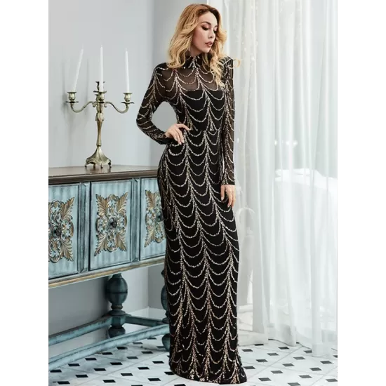 Evening Wrap Striped Embroidered Dress Evening Wrap Striped Embroidered Dress