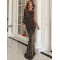 Evening Wrap Embroidered Off-The-Shoulder Dress