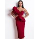 Evening Irregularity Backless Solid Dress Evening Irregularity Backless Solid Dress