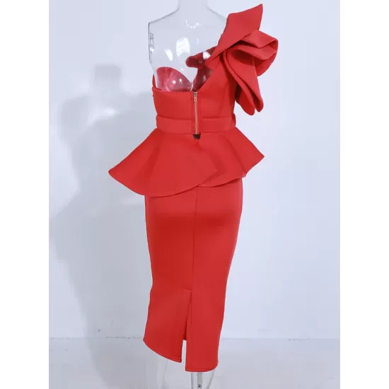 Evening Irregularity Backless Solid Dress Evening Irregularity Backless Solid Dress