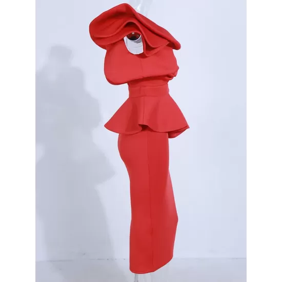 Evening Irregularity Backless Solid Dress Evening Irregularity Backless Solid Dress