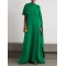 Loose Asymmetric Solid Color Maxi Dresses