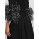 Elegant Simple Black And White Feather Long Sleeve Party Dress Elegant Simple Black And White Feather Long Sleeve Party Dress