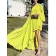 Irregularity Loose Pleated Solid Color One-Shoulder Maxi Dresses Irregularity Loose Pleated Solid Color One-Shoulder Maxi Dresses