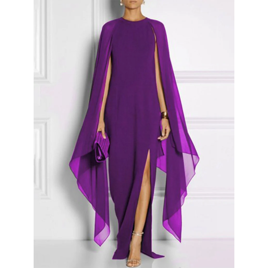Loose Solid Color Round-Neck Maxi Dresses Loose Solid Color Round-Neck Maxi Dresses