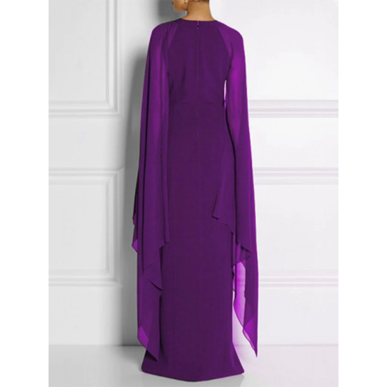 Loose Solid Color Round-Neck Maxi Dresses Loose Solid Color Round-Neck Maxi Dresses