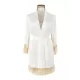 Breathable Flexible Smooth Split-Joint Long Sleeves Loose Deep V-Neck Robes Breathable Flexible Smooth Split-Joint Long Sleeves Loose Deep V-Neck Robes