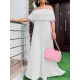 Wrap Pleated Solid Color Off-The-Shoulder Evening Dresses Wrap Pleated Solid Color Off-The-Shoulder Evening Dresses