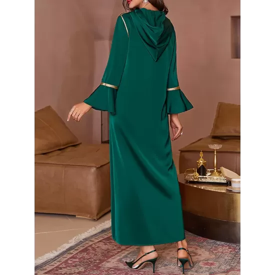 Rhine Stones Split-Front A-Line Flared Sleeves V-Neck Maxi Dresses Rhine Stones Split-Front A-Line Flared Sleeves V-Neck Maxi Dresses