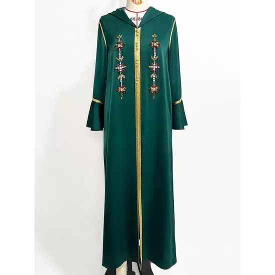 Rhine Stones Split-Front A-Line Flared Sleeves V-Neck Maxi Dresses Rhine Stones Split-Front A-Line Flared Sleeves V-Neck Maxi Dresses