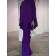 Batwing Sleeves Pearl Solid Color Round-Neck Shirts&Skirts Suits Batwing Sleeves Pearl Solid Color Round-Neck Shirts&Skirts Suits
