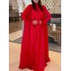 Solid Color Flared Sleeves Long Sleeves High-neck Maxi Dresses Solid Color Flared Sleeves Long Sleeves High-neck Maxi Dresses