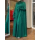 Solid Color Flared Sleeves Long Sleeves High-neck Maxi Dresses Solid Color Flared Sleeves Long Sleeves High-neck Maxi Dresses
