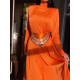 Solid Color Flared Sleeves Long Sleeves High-neck Maxi Dresses Solid Color Flared Sleeves Long Sleeves High-neck Maxi Dresses