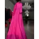 Solid Color Flared Sleeves Long Sleeves High-neck Maxi Dresses Solid Color Flared Sleeves Long Sleeves High-neck Maxi Dresses