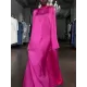 Solid Color Flared Sleeves Long Sleeves High-neck Maxi Dresses Solid Color Flared Sleeves Long Sleeves High-neck Maxi Dresses