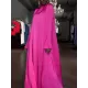 Solid Color Flared Sleeves Long Sleeves High-neck Maxi Dresses Solid Color Flared Sleeves Long Sleeves High-neck Maxi Dresses