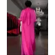 Solid Color Flared Sleeves Long Sleeves High-neck Maxi Dresses Solid Color Flared Sleeves Long Sleeves High-neck Maxi Dresses