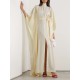 Batwing Sleeves Backless Belted Hollow Split-Front High-Neck Evening Dresses Batwing Sleeves Backless Belted Hollow Split-Front High-Neck Evening Dresses