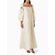 Long Sleeves Embroidered Pleated Square-Neck Evening Dresses Long Sleeves Embroidered Pleated Square-Neck Evening Dresses
