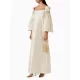 Long Sleeves Embroidered Pleated Square-Neck Evening Dresses Long Sleeves Embroidered Pleated Square-Neck Evening Dresses