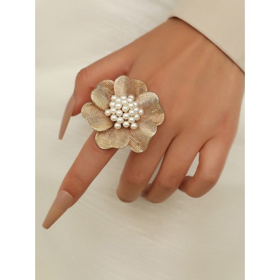 Adjustable Color-Block Flower Shape Rhinestone Sequined Rings Accessories Adjustable Color-Block Flower Shape Rhinestone Sequined Rings Accessories