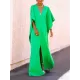 Batwing Sleeves Loose Solid Color Split-Side V-Neck Maxi Dresses Batwing Sleeves Loose Solid Color Split-Side V-Neck Maxi Dresses