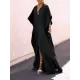 Batwing Sleeves Loose Solid Color Split-Side V-Neck Maxi Dresses Batwing Sleeves Loose Solid Color Split-Side V-Neck Maxi Dresses