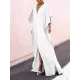 Batwing Sleeves Loose Solid Color Split-Side V-Neck Maxi Dresses Batwing Sleeves Loose Solid Color Split-Side V-Neck Maxi Dresses
