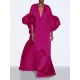 Solid Color Loose Puff Sleeves V-neck Maxi Dresses Solid Color Loose Puff Sleeves V-neck Maxi Dresses