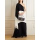 Batwing Sleeves Contrast Color Split-Side One-Shoulder Maxi Dresses Batwing Sleeves Contrast Color Split-Side One-Shoulder Maxi Dresses
