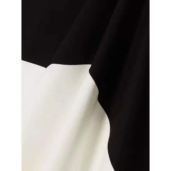 Batwing Sleeves Contrast Color Split-Side One-Shoulder Maxi Dresses Batwing Sleeves Contrast Color Split-Side One-Shoulder Maxi Dresses