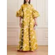 Loose Flower Shape Solid Color Stand Collar Lantern Sleeves Maxi Dresses Loose Flower Shape Solid Color Stand Collar Lantern Sleeves Maxi Dresses